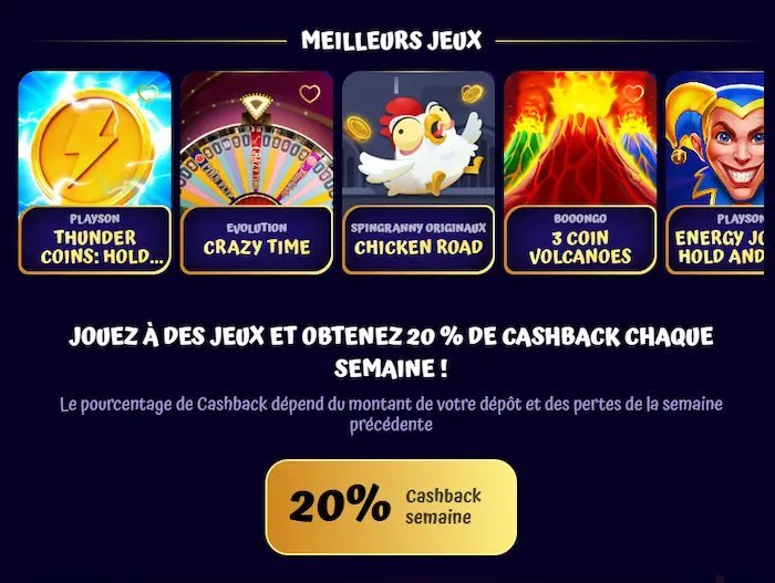 Découvrez les Jeux du Spingranny Casino en Ligne en France avec un Code Bonus - aperçu